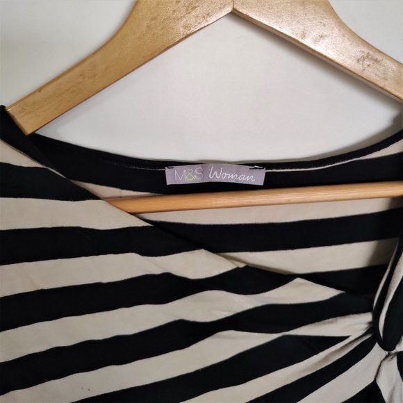 Marks & Spencer striped beige and black sleeveless top - Picture 3 of 5